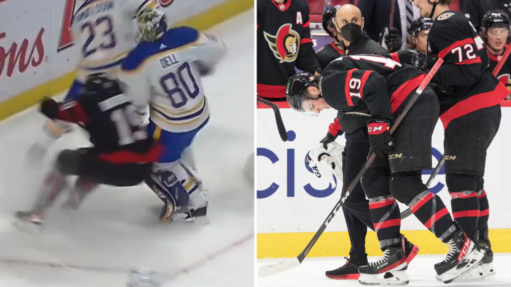 Drake Batheson l&aring;ngtidsskadad efter tacklingen av Aaron Dell