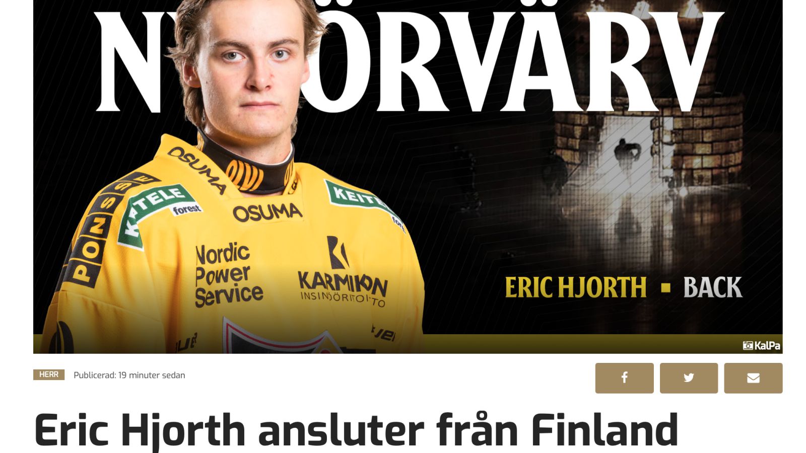 Eric Hjorth klar f&ouml;r AIK