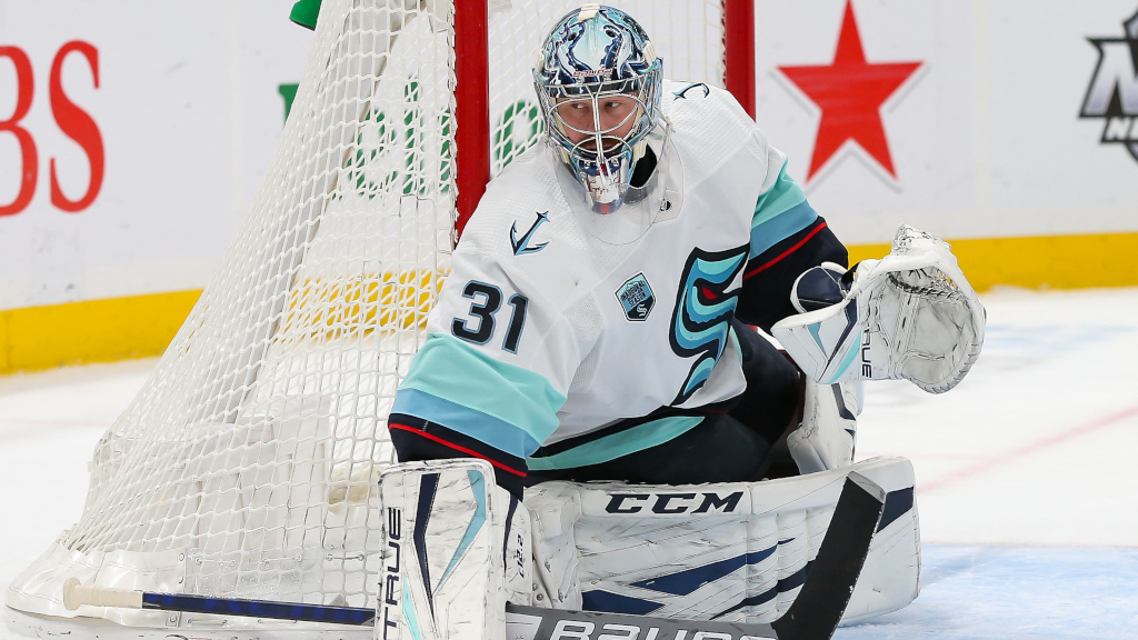 Philipp Grubauer h&ouml;ll f&ouml;rsta nollan i Seattle Krakens historia
