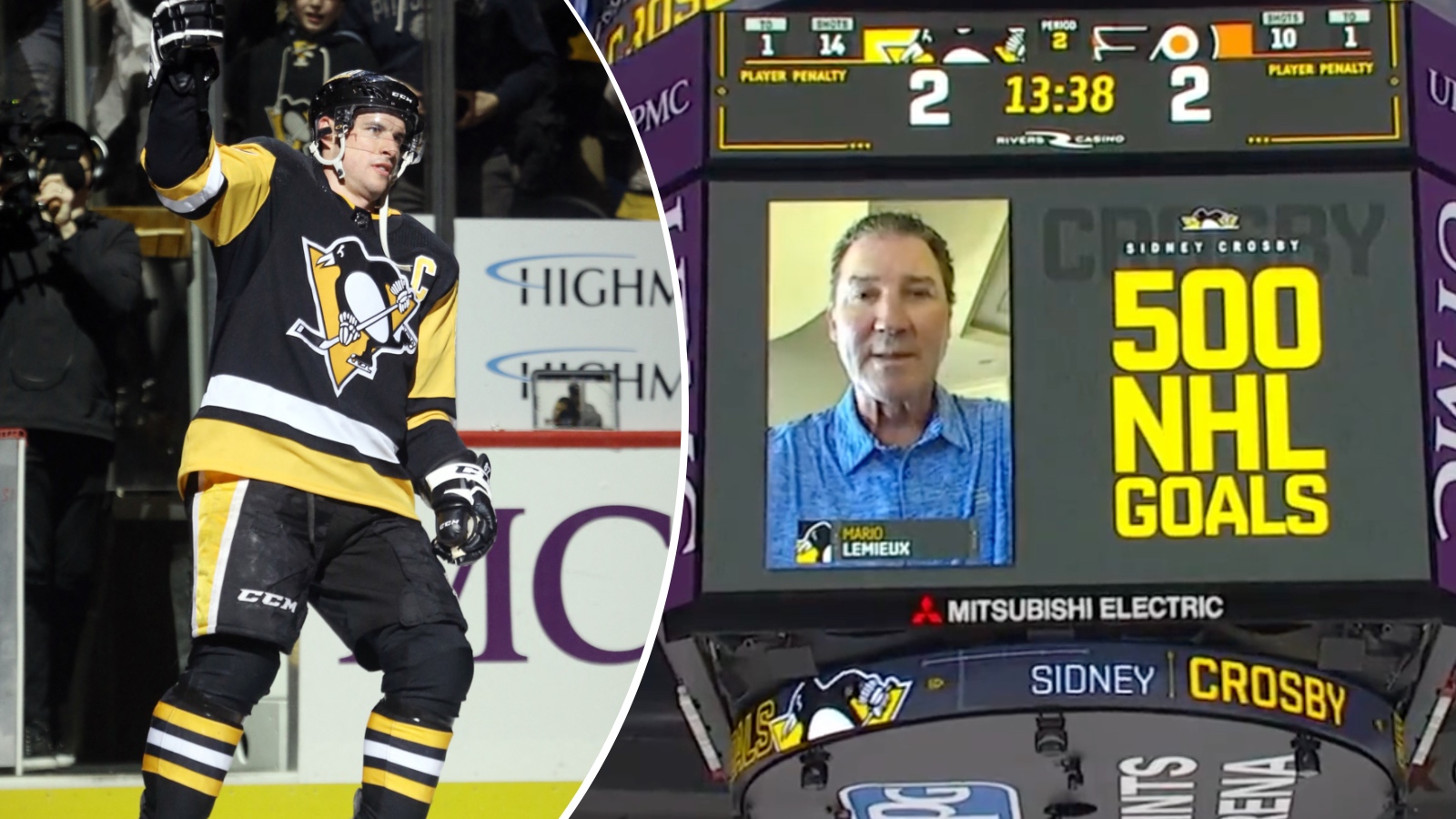TV: Crosby n&aring;dde m&auml;ktiga milstolpen p&aring; 500 m&aring;l &ndash; hyllades av legendaren