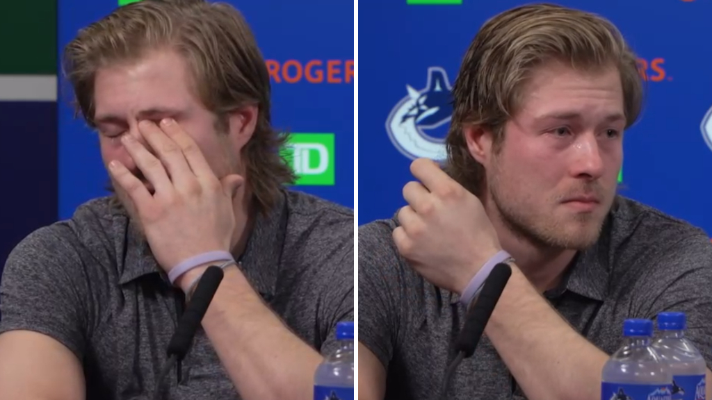 Brock Boeser br&ouml;t ihop &ndash; efter fr&aring;gan om hans pappa