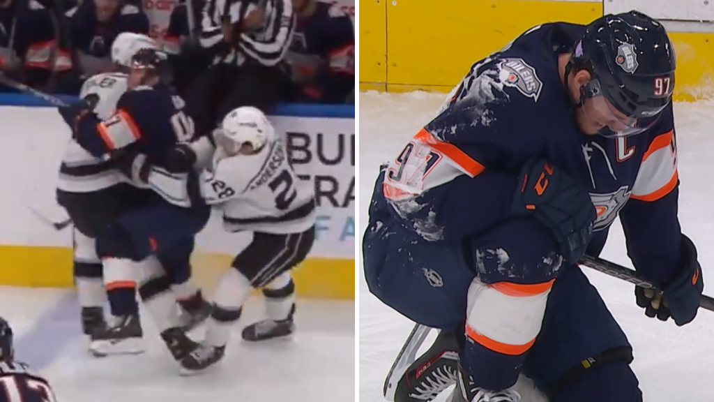 Alexander Edler s&auml;nkte Connor McDavid med kn&auml;tackling