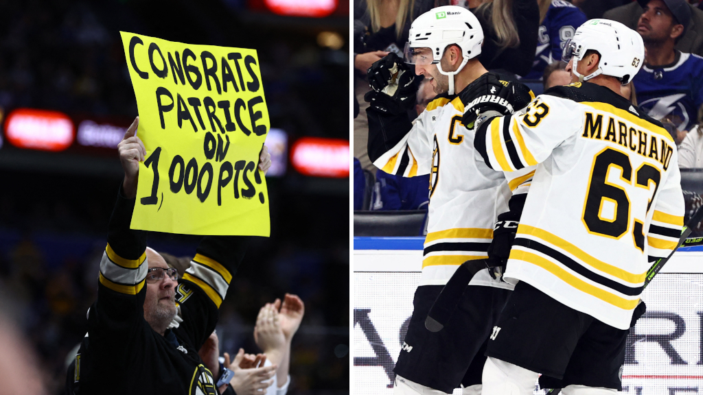 Patrice Bergeron n&aring;dde 1 000 po&auml;ng i segermatchen