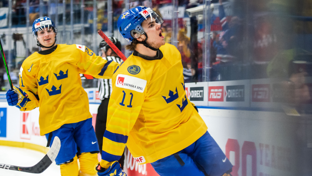 TV: Samuel Fagemo med sitt f&ouml;rsta NHL-m&aring;l