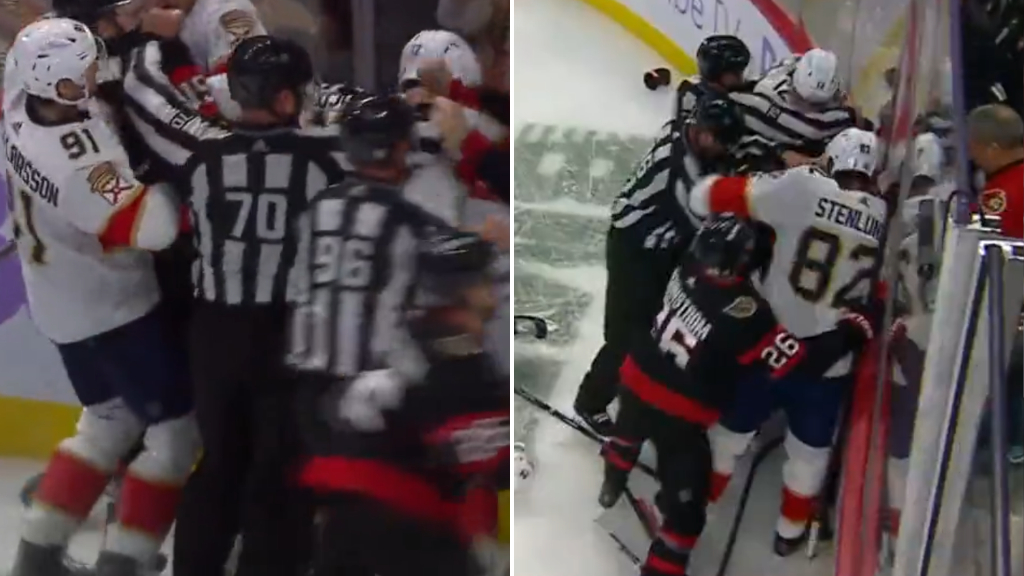Tio spelare fick lämna matchen mellan Ottawa och Florida