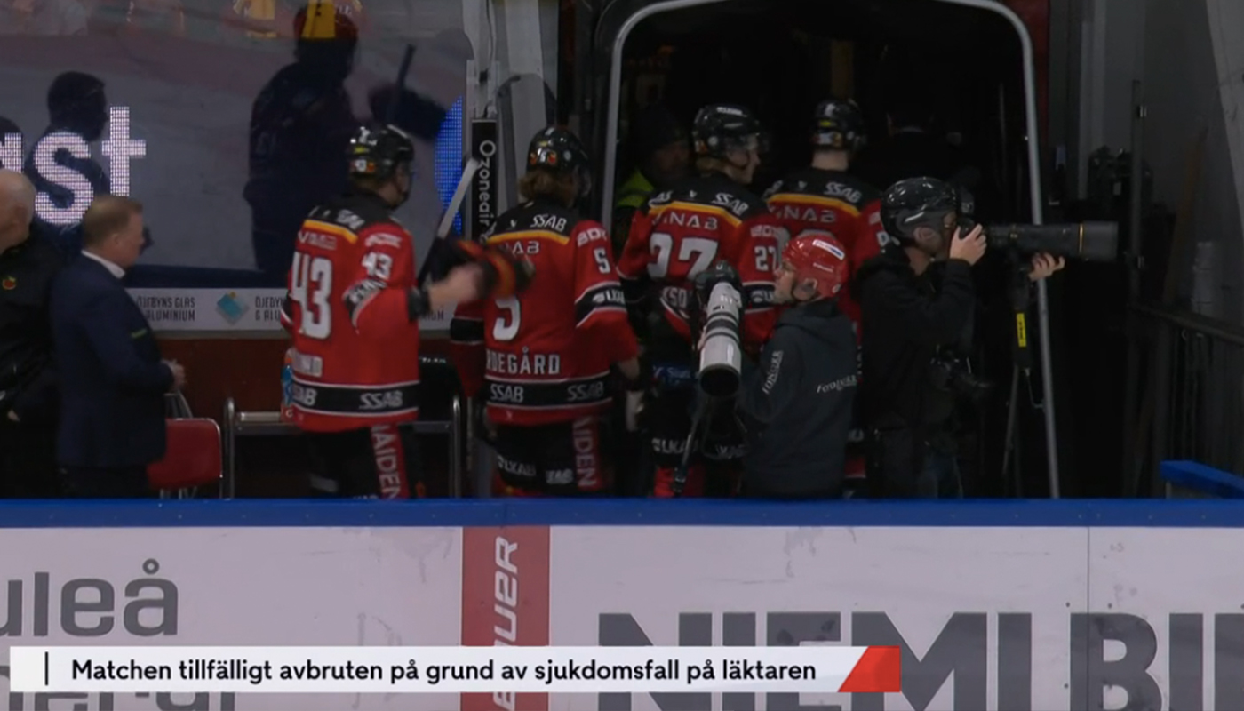 Sjukdomsfall på läktaren i Luleå - matchen avbruten