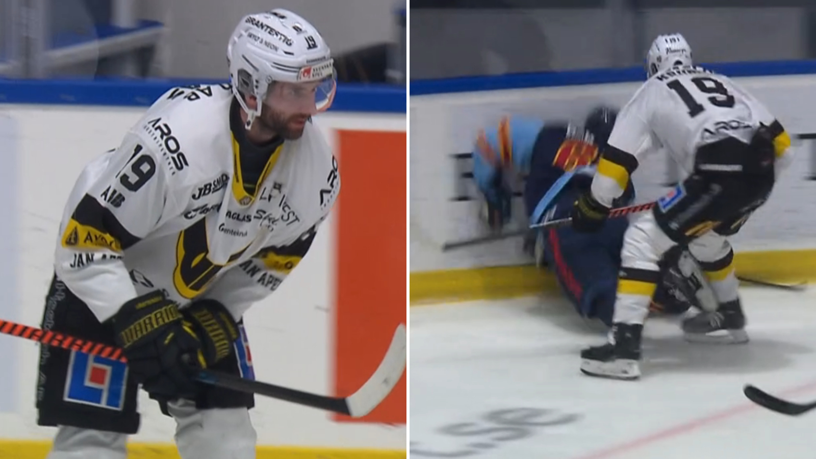 Amil Krupic får matchstraff efter crosschecking på Wiktor Nilsson