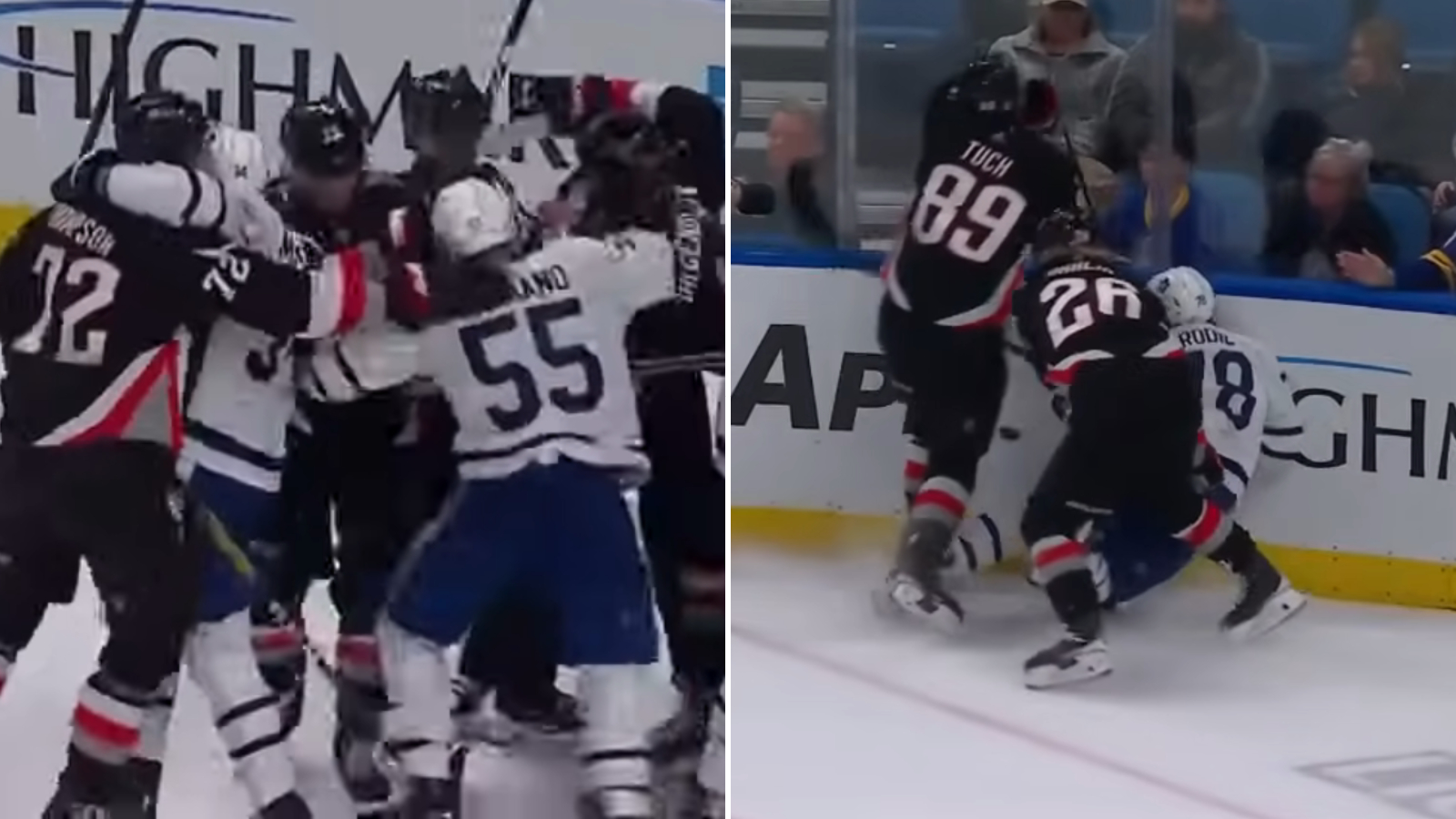 Stort bråk efter tackling av Rasmus Dahlin – elva spelare fick matchstraff